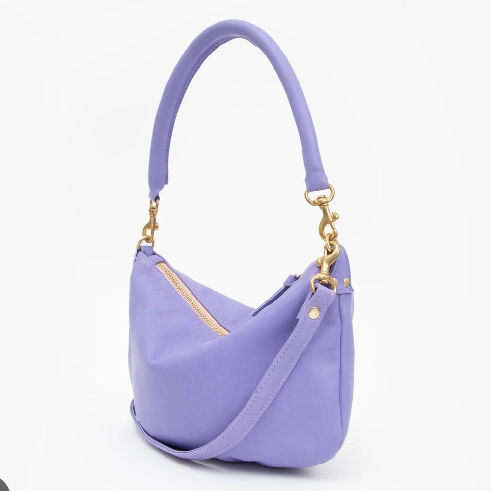 Clare V Petit Moyen Violet Lilac Leather NWT